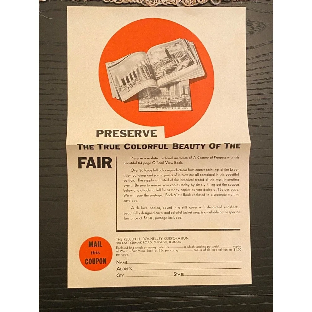 1933-1934 Chicago World's Fair Offical Pictures Book A Century of Progress